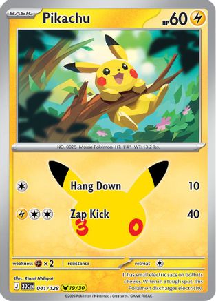 Pikachu 041/128  - Holofoil ME 30th Celebration - None