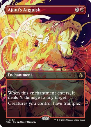 Ajani's Anguish (Borderless) (FRA-367) - Reality Fracture Foil