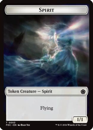 Spirit // Clue Double-Sided Token (FDC-3 // 13) - Commander: Foundations