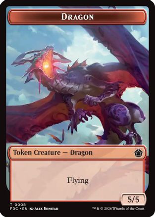 Dragon (0008) // Dragon (0009) Double-Sided Token (FDC-8 // 9) - Commander: Foundations