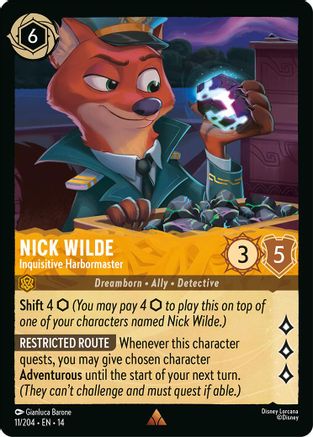 Nick Wilde - Inquisitive Harbormaster (11/204) - Hyperia City Cold Foil