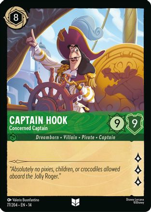 Captain Hook - Concerned Captain (77/204) - Hyperia City Cold Foil