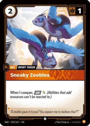 Sneaky Zeebles (076/167) - Radiance