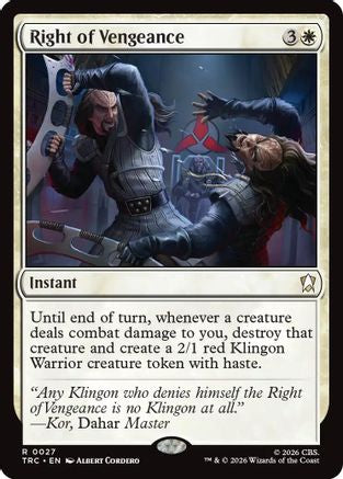 Right of Vengeance (Surge Foil) (TRC-027) - Commander: Star Trek Foil