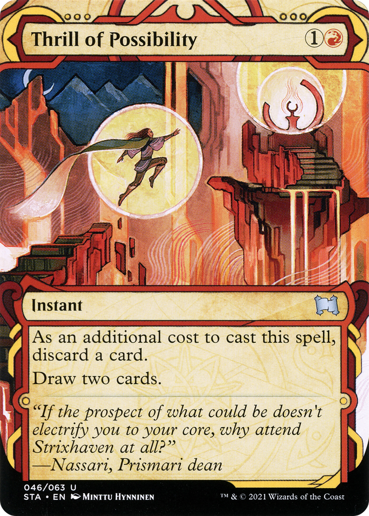 Thrill of Possibility (STA-046) - Strixhaven Mystical Archive: (Showcase) (Borderless) Etched Foil