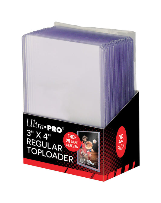 3″ X 4″ Clear Regular Toploader with Card Sleeves 25ct