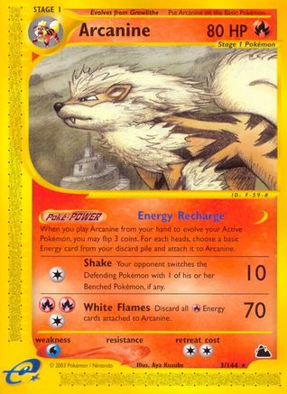 Arcanine (3) (3) 003  - Reverse Holofoil Skyridge - Rare