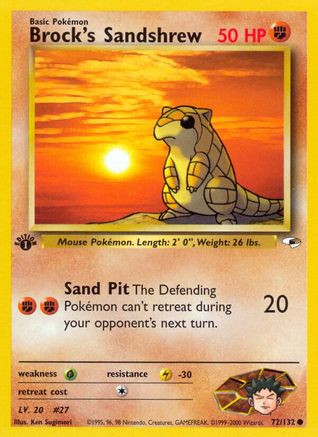 Brock's Sandshrew (72) (72) 072/132  - 1st Edition Gym Heroes - Common