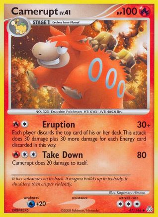 Camerupt 047  - Reverse Holofoil Legends Awakened - Uncommon