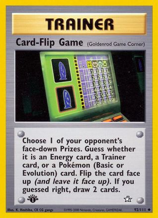 Card-Flip Game (Goldenrod Game Corner) 092/111  - 1st Edition Neo Genesis - Uncommon