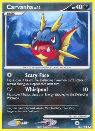 Carvanha 058  - Reverse Holofoil Rising Rivals - Common