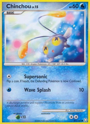 Chinchou (87) (87) 087  - Reverse Holofoil Legends Awakened - Common