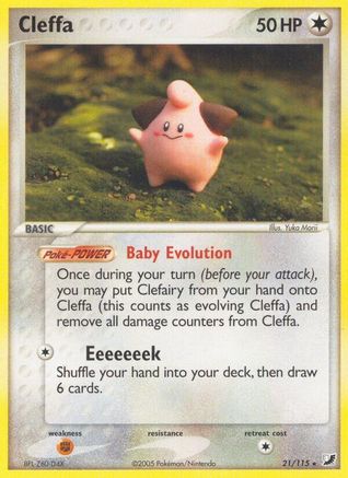 Cleffa 021  - Reverse Holofoil Unseen Forces - Rare