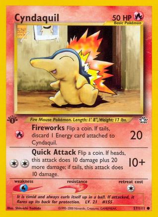 Cyndaquil (57) (57) 057/111  - 1st Edition Neo Genesis - Common