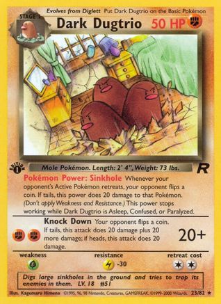 Dark Dugtrio (23) (23) 023/82  - 1st Edition Team Rocket - Rare