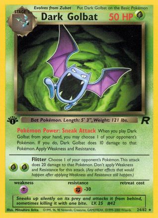 Dark Golbat (24) (24) 024/82  - 1st Edition Team Rocket - Rare