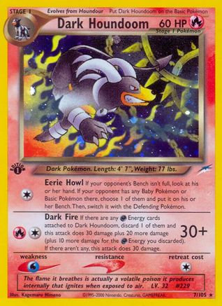 Dark Houndoom 007  - 1st Edition Holofoil Neo Destiny - Holo Rare