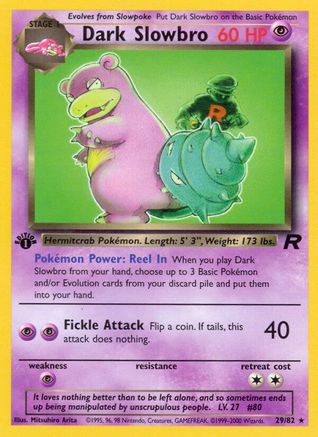 Dark Slowbro (29) (29) 029/82  - 1st Edition Team Rocket - Rare