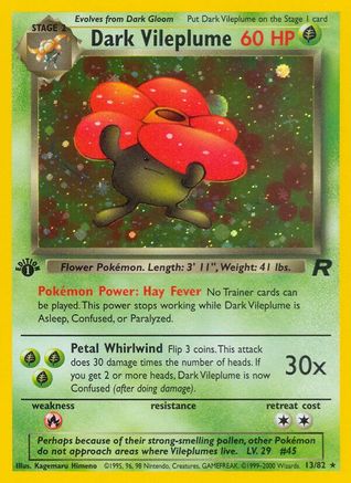 Dark Vileplume (13) (13) 013/82  - 1st Edition Holofoil Team Rocket - Holo Rare