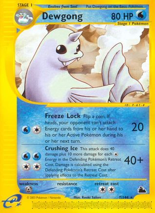 Dewgong (7) (7) 007  - Reverse Holofoil Skyridge - Rare