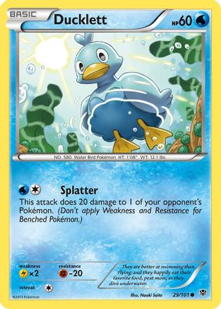 Ducklett 029  - Reverse Holofoil Plasma Blast - Common