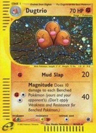 Dugtrio (10) (10) 010  - Reverse Holofoil Expedition - Holo Rare