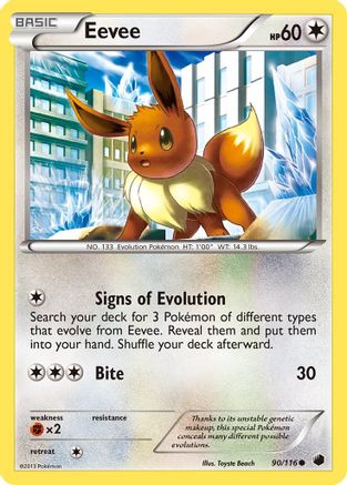 Eevee (90) (90) 090/116  - Reverse Holofoil Plasma Freeze - Common