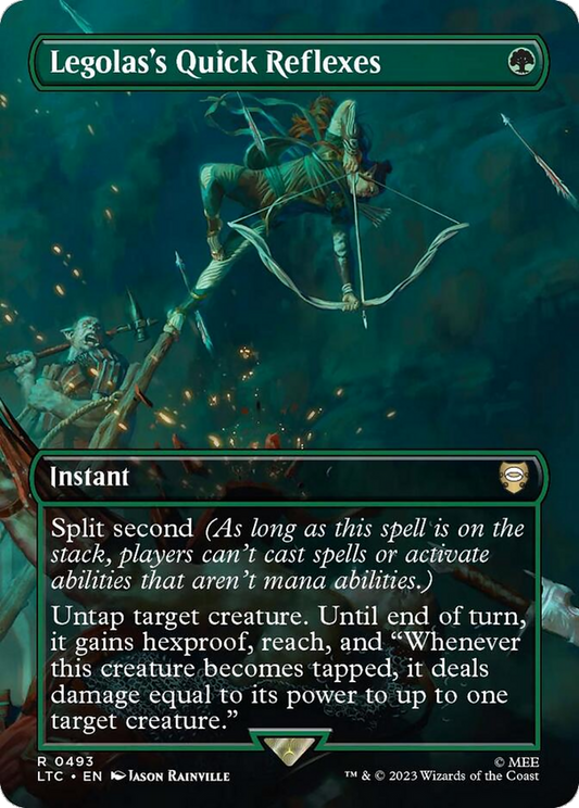 Legolas's Quick Reflexes (Borderless) (LTC-493) - Tales of Middle-earth Commander (Borderless) Foil