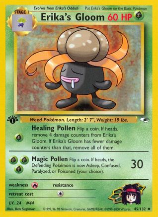 Erika's Gloom (45) (45) 045/132  - 1st Edition Gym Heroes - Uncommon