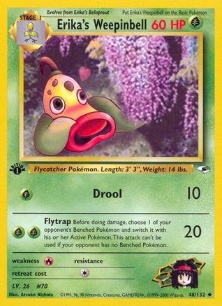 Erika's Weepinbell (48) (48) 048/132  - 1st Edition Gym Heroes - Uncommon