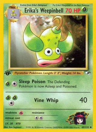 Erika's Weepinbell (49) (49) 049/132  - 1st Edition Gym Heroes - Uncommon