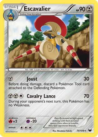 Escavalier 074  - Reverse Holofoil Dark Explorers - Rare