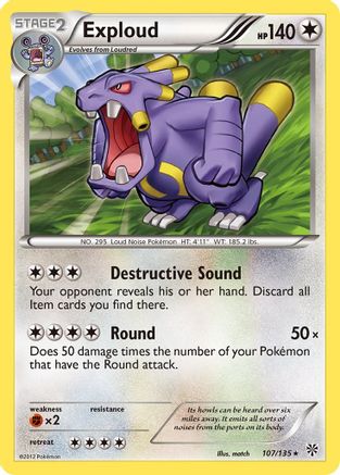 Exploud 107  - Reverse Holofoil Plasma Storm - Rare