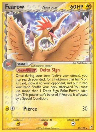 Fearow (Delta Species) 018/100  Crystal Guardians - Rare