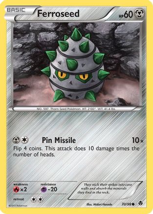 Ferroseed (70) (70) 070  - Reverse Holofoil Emerging Powers - Common