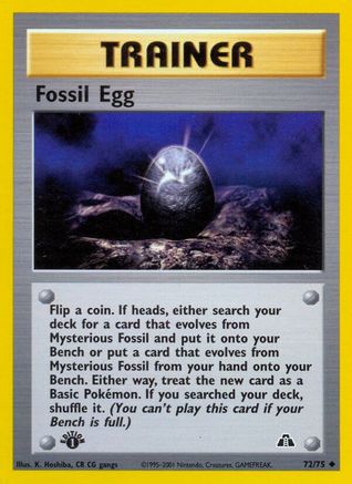 Fossil Egg 072/75  - 1st Edition Neo Discovery - Uncommon