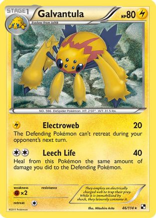 Galvantula 046/114  - Reverse Holofoil Black and White - Rare