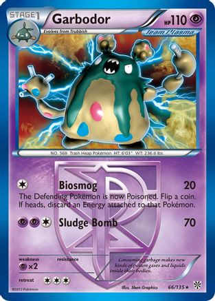 Garbodor (Team Plasma) (66) (Team Plasma)  066/135  - Reverse Holofoil Plasma Storm - Holo Rare