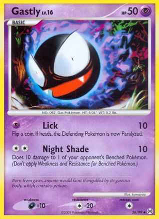 Gastly (36) (36) 036/99  - Reverse Holofoil Arceus - Uncommon