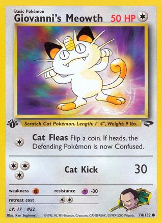 Giovanni's Meowth (74) (74) 074/132  - 1st Edition Gym Challenge - Common