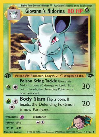 Giovanni's Nidorina 044/132  - 1st Edition Gym Challenge - Uncommon