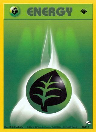 Grass Energy 129/132  - 1st Edition Gym Heroes - Common