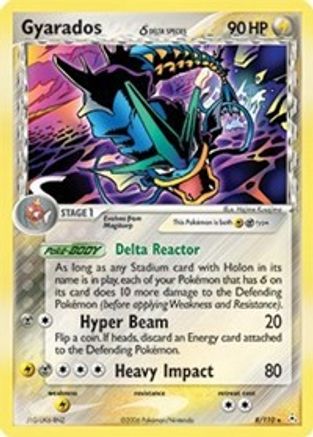 Gyarados (Delta Species) 008  - Reverse Holofoil Holon Phantoms - Holo Rare