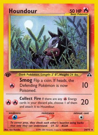 Houndour (24) (24) 024/75  - 1st Edition Neo Discovery - Rare