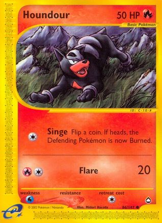 Houndour (86) (86) 086/147  - Reverse Holofoil Aquapolis - Common