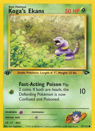 Koga's Ekans 077/132  - 1st Edition Gym Challenge - Common