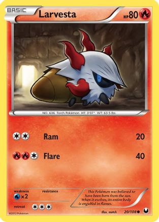 Larvesta (20) (20) 020  - Reverse Holofoil Dark Explorers - Common