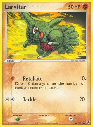 Larvitar 061/115  - Reverse Holofoil Unseen Forces - Common