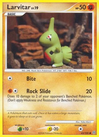 Larvitar 063/100  - Reverse Holofoil Stormfront - Common