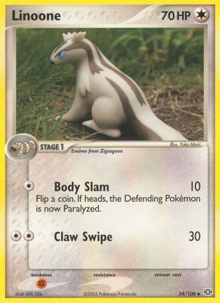 Linoone 034  - Reverse Holofoil Emerald - Uncommon